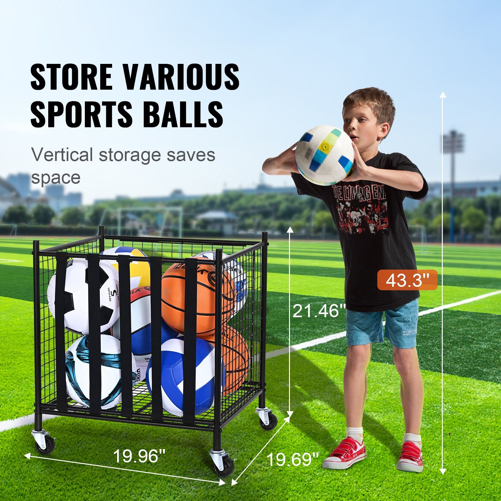 Rolling Sports Ball Storage Ca - Sports Equipment Garage Storage recension och pris
