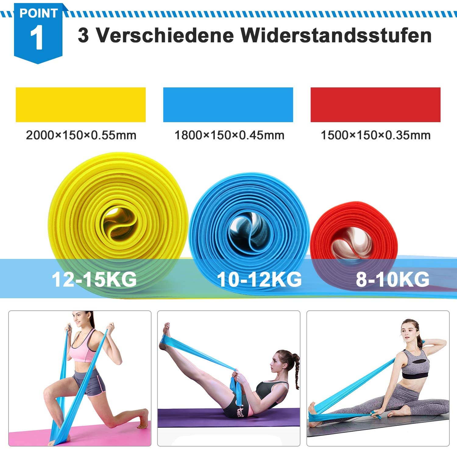 Elastic Fitness Bands 3Pcs Res - Sports Equipment Supplies recension och pris