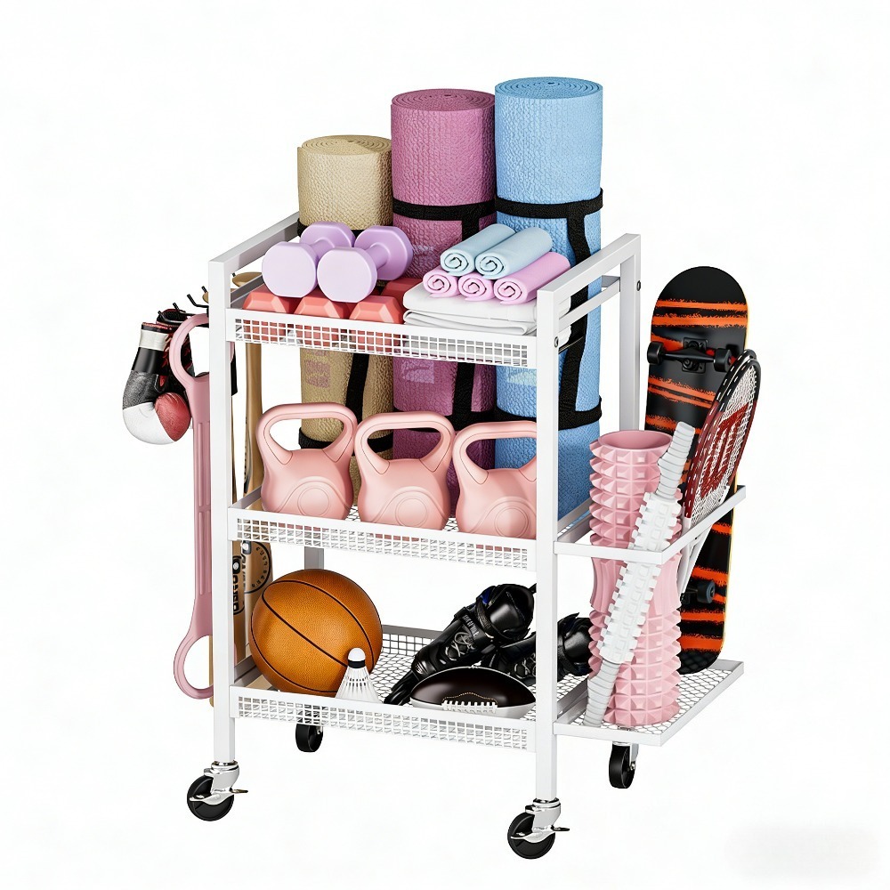 Ball storage box, rolling spor - Sports Equipment Garage Storage recension och pris