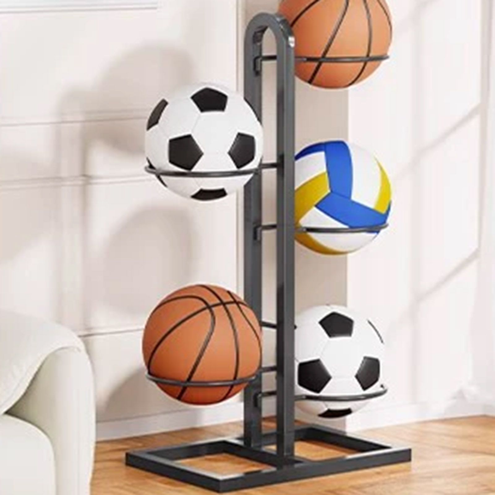 Foldable Basketball Rack Multi - Sports Equipment Garage Storage recension och pris